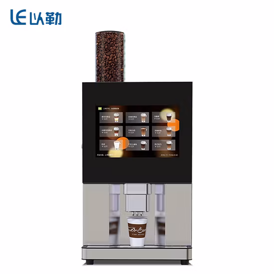 Máquina de café expresso instantânea de enchimento de cápsula comercial de venda automática com moedor